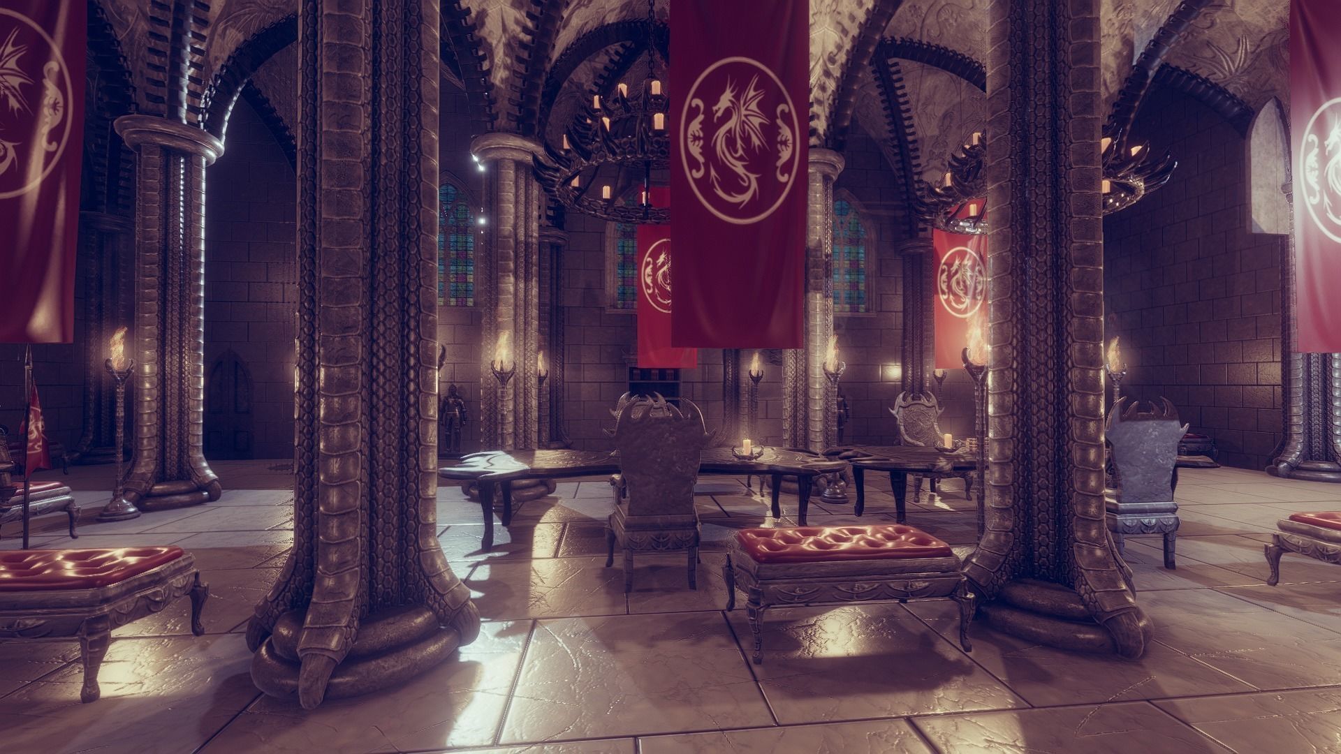 Dragon Hall 2  Low-poly 3D model_7