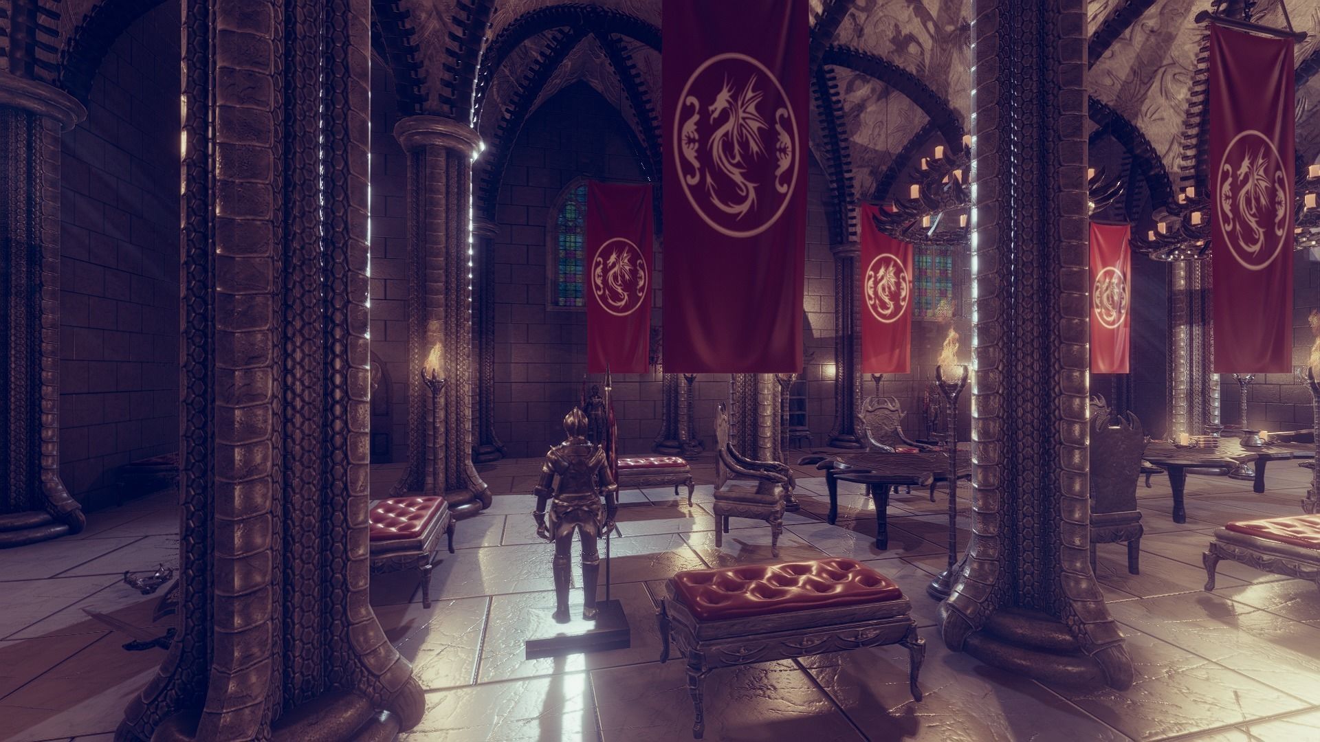 Dragon Hall 2  Low-poly 3D model_9