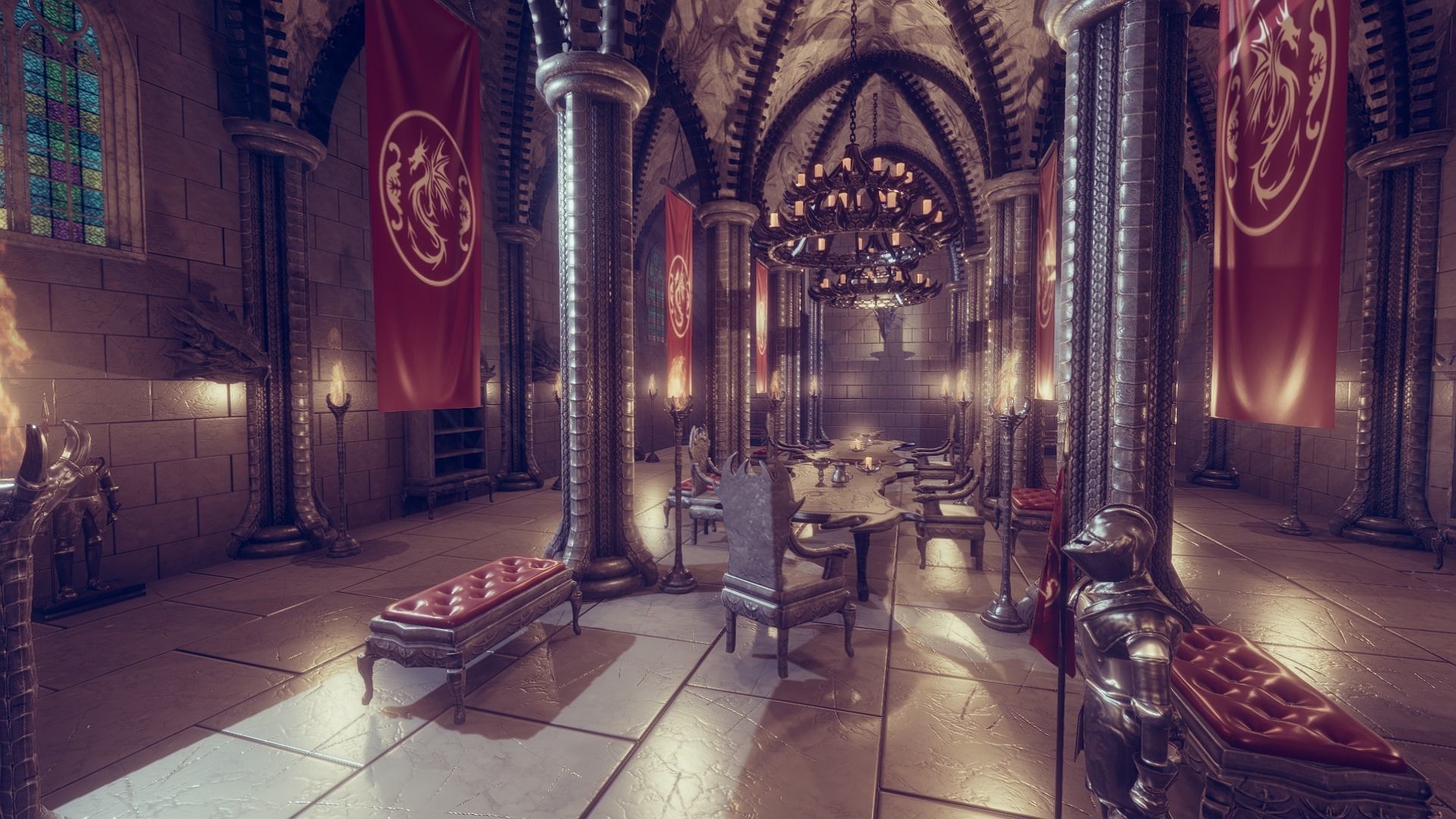 Dragon Hall 2  Low-poly 3D model_13