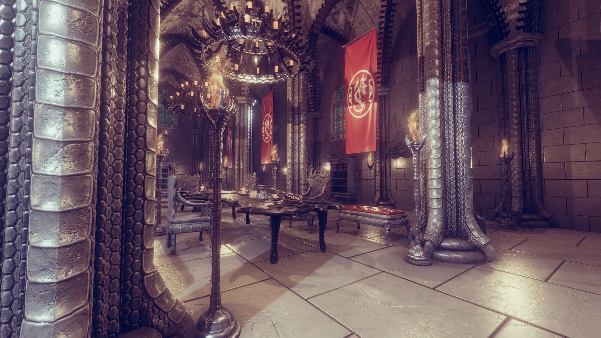 Dragon Hall 2  Low-poly 3D model_2