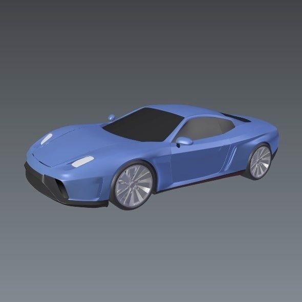 Blue concept car 3D model_9