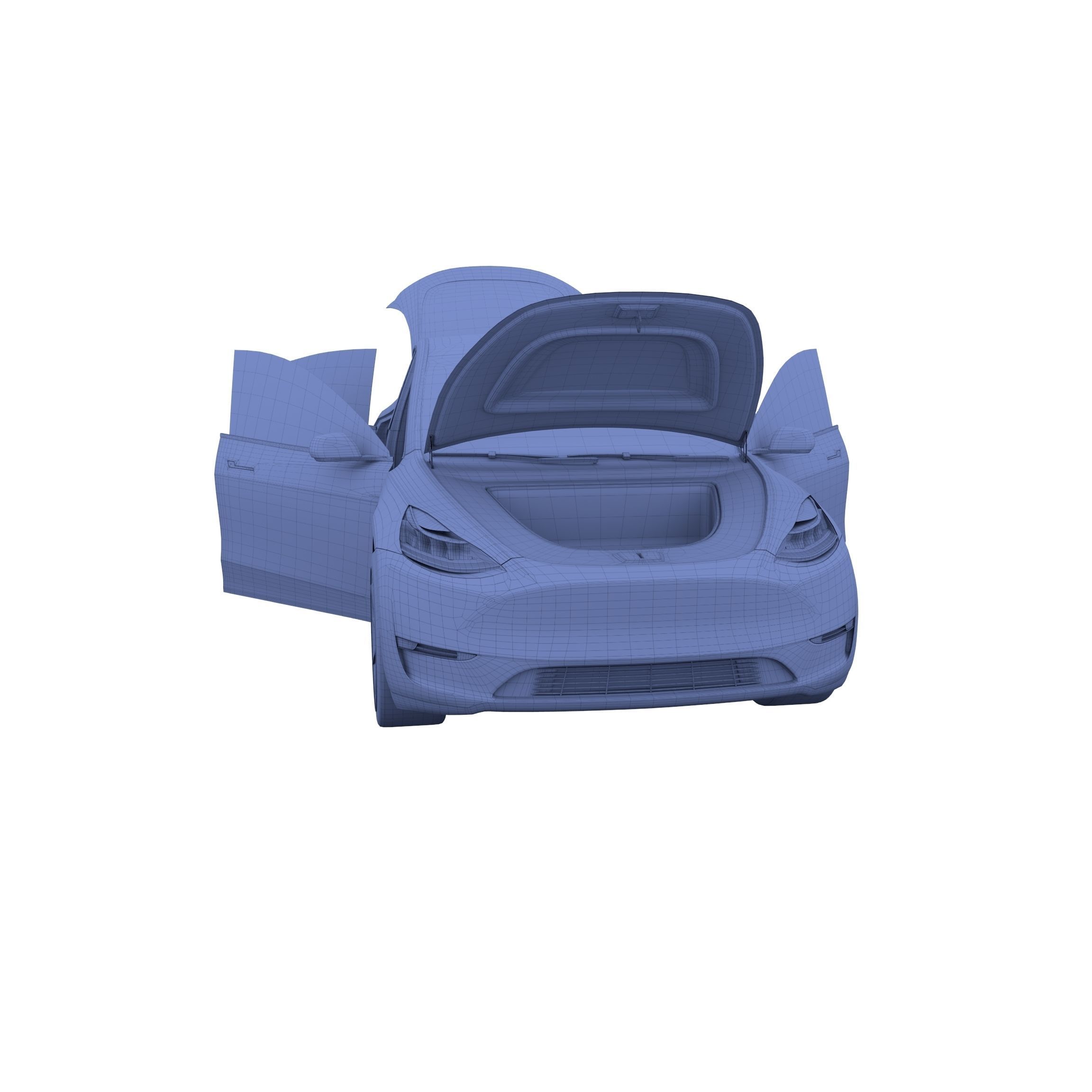 Tesla Model Y AWD Red with interior and chassis 3D model_50