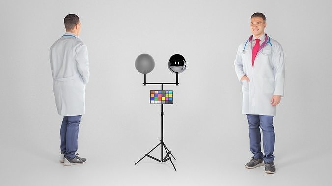Charming young doctor smiling 172 Low-poly 3D model