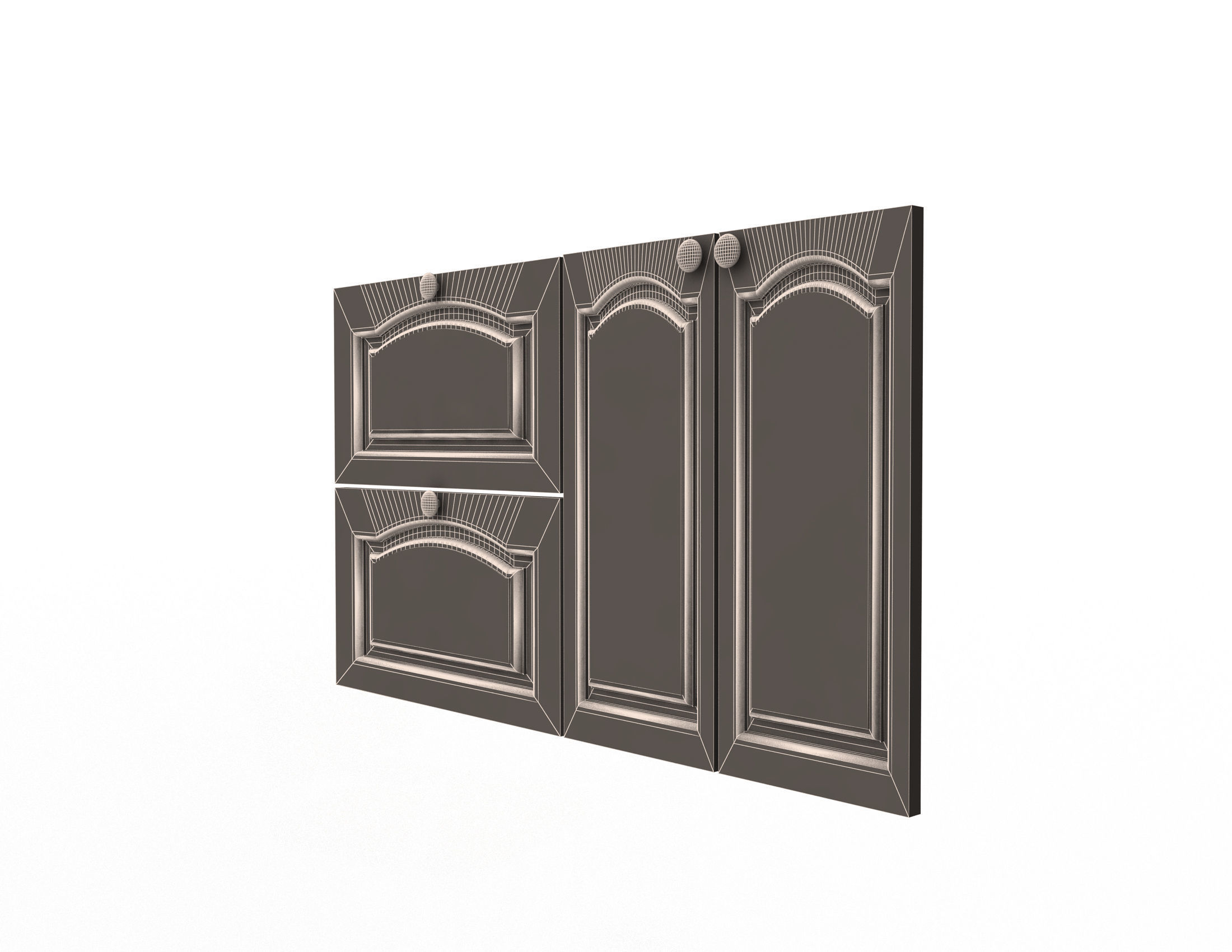 Kitchen Cabinet Door Classic Zaur Low-poly 3D model_5