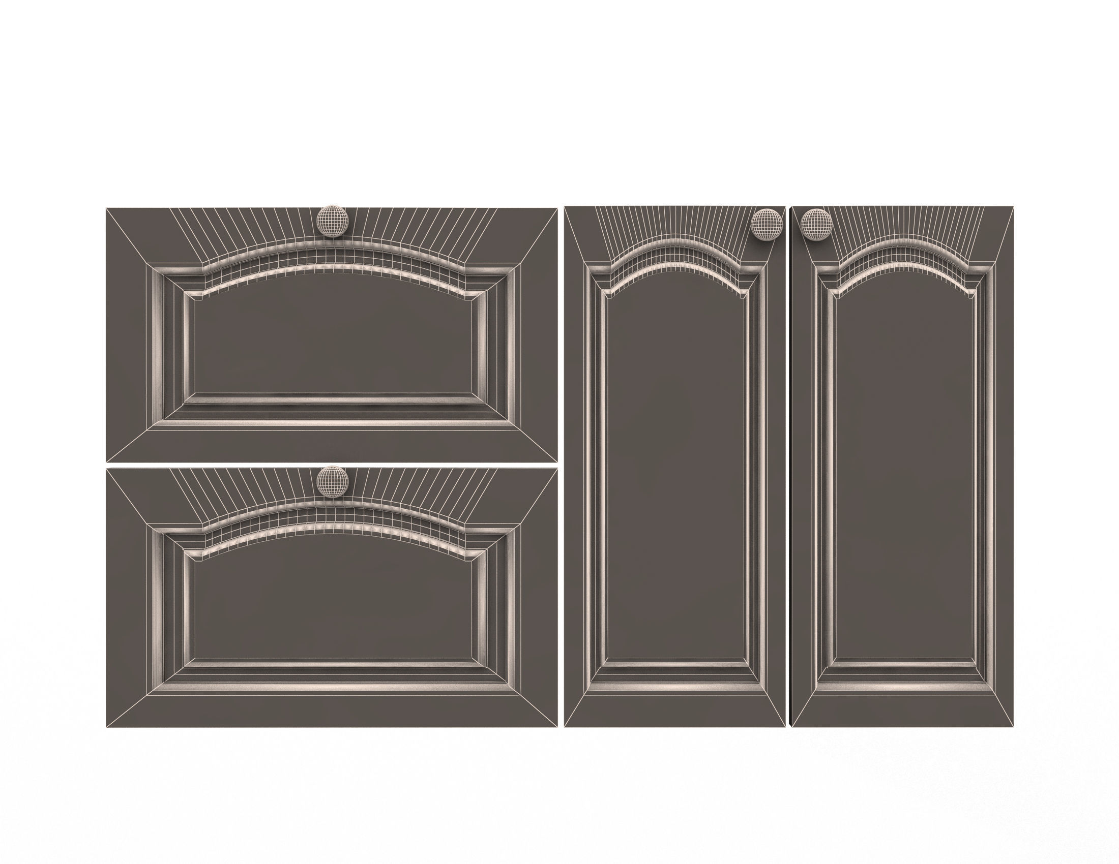 Kitchen Cabinet Door Classic Zaur Low-poly 3D model_4