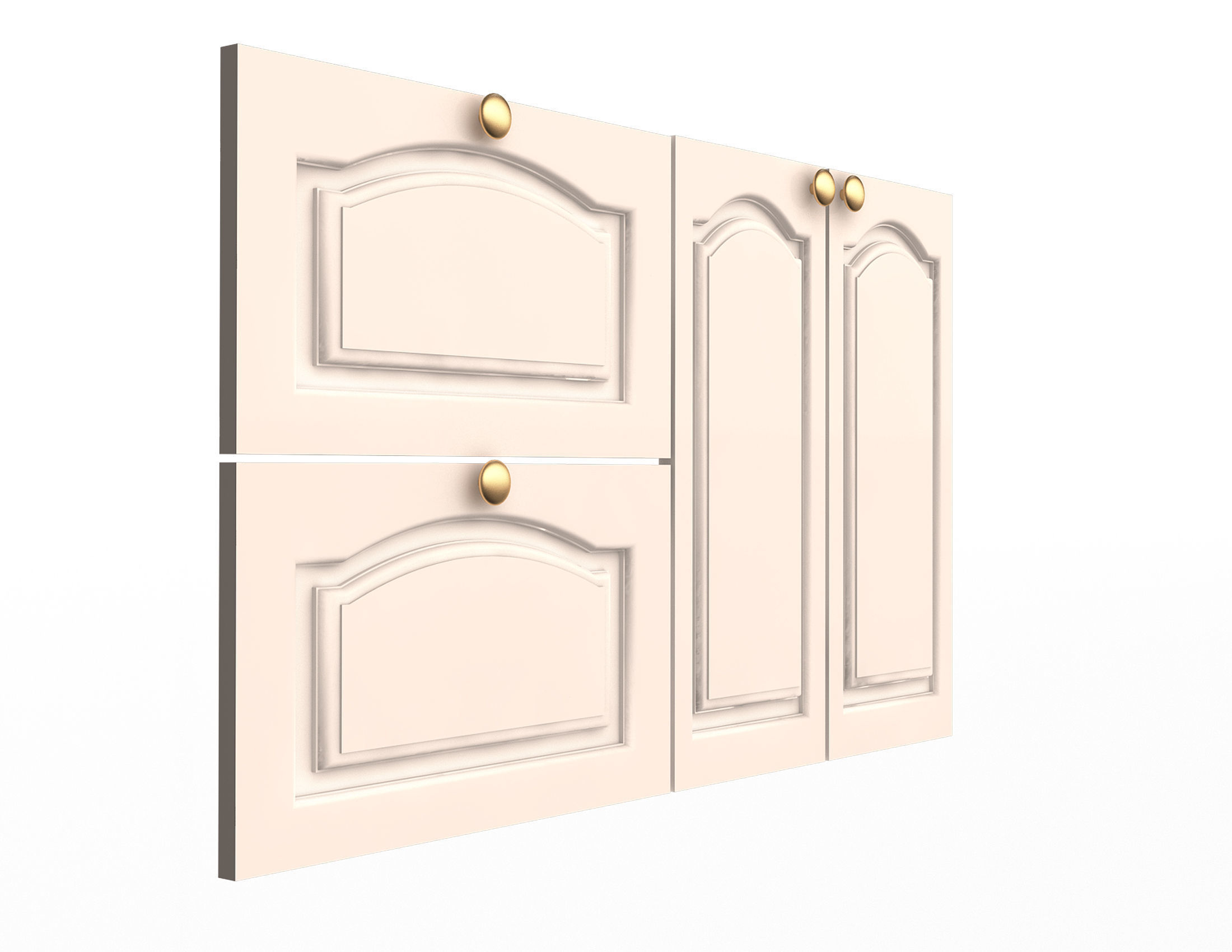 Kitchen Cabinet Door Classic Zaur Low-poly 3D model_2