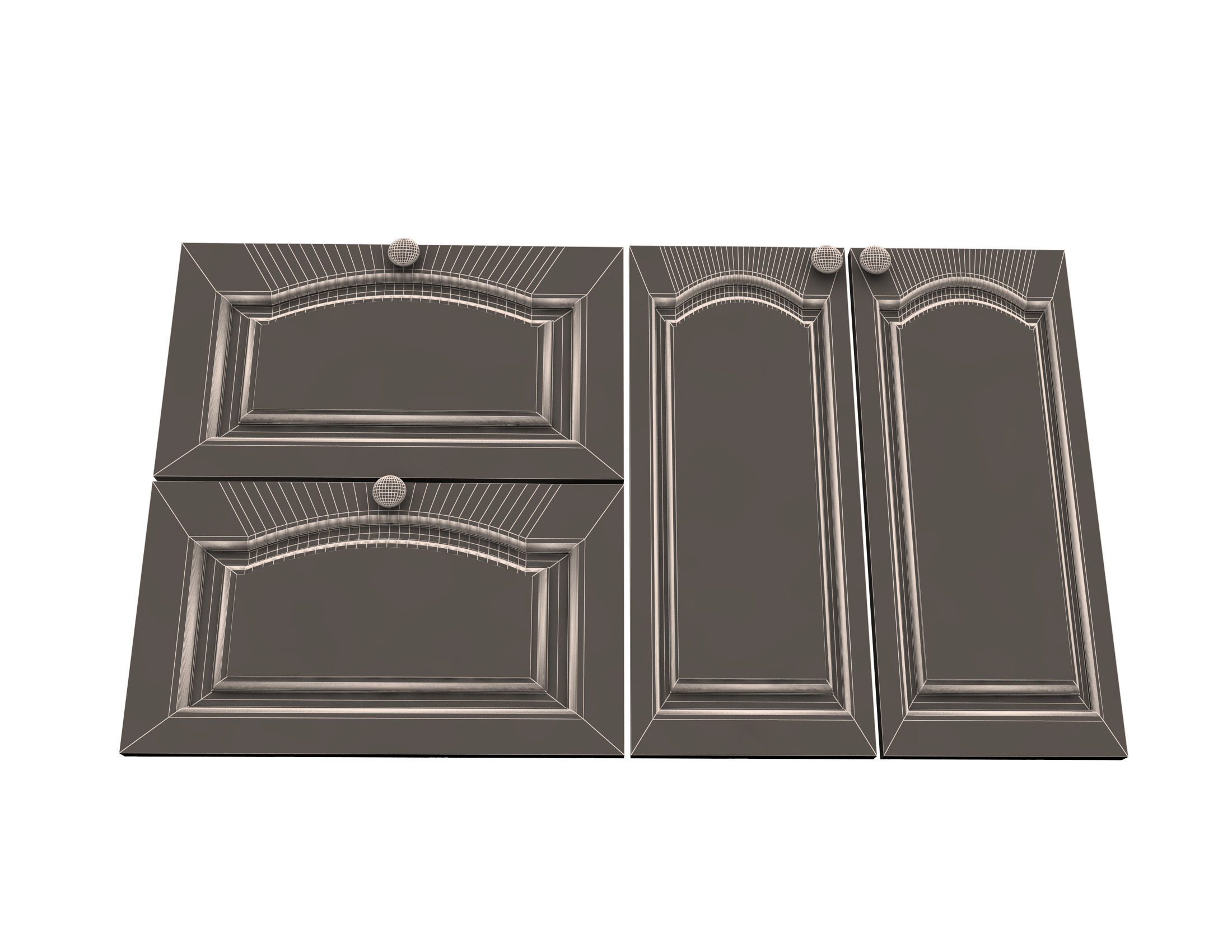 Kitchen Cabinet Door Classic Zaur Low-poly 3D model_7