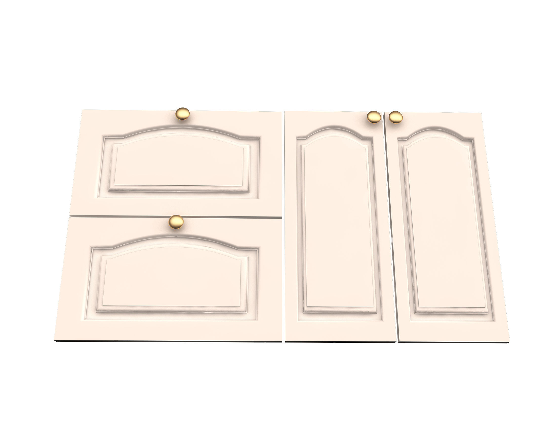 Kitchen Cabinet Door Classic Zaur Low-poly 3D model_3