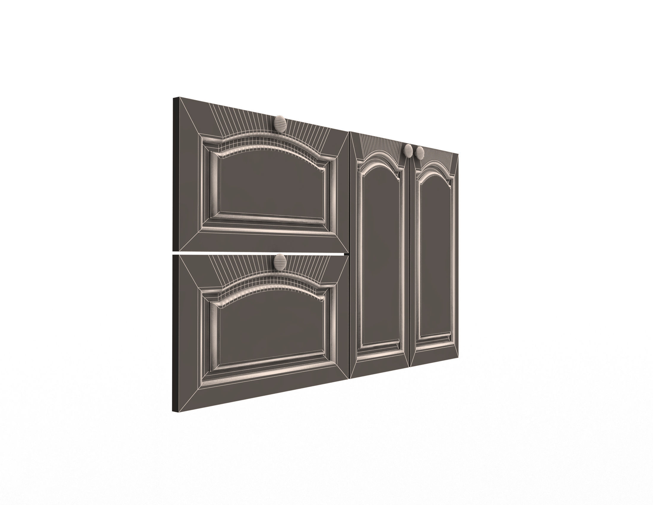 Kitchen Cabinet Door Classic Zaur Low-poly 3D model_6