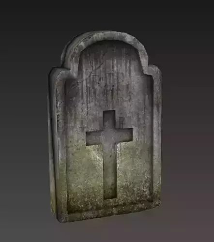 tombstone low poly gravestone with cross