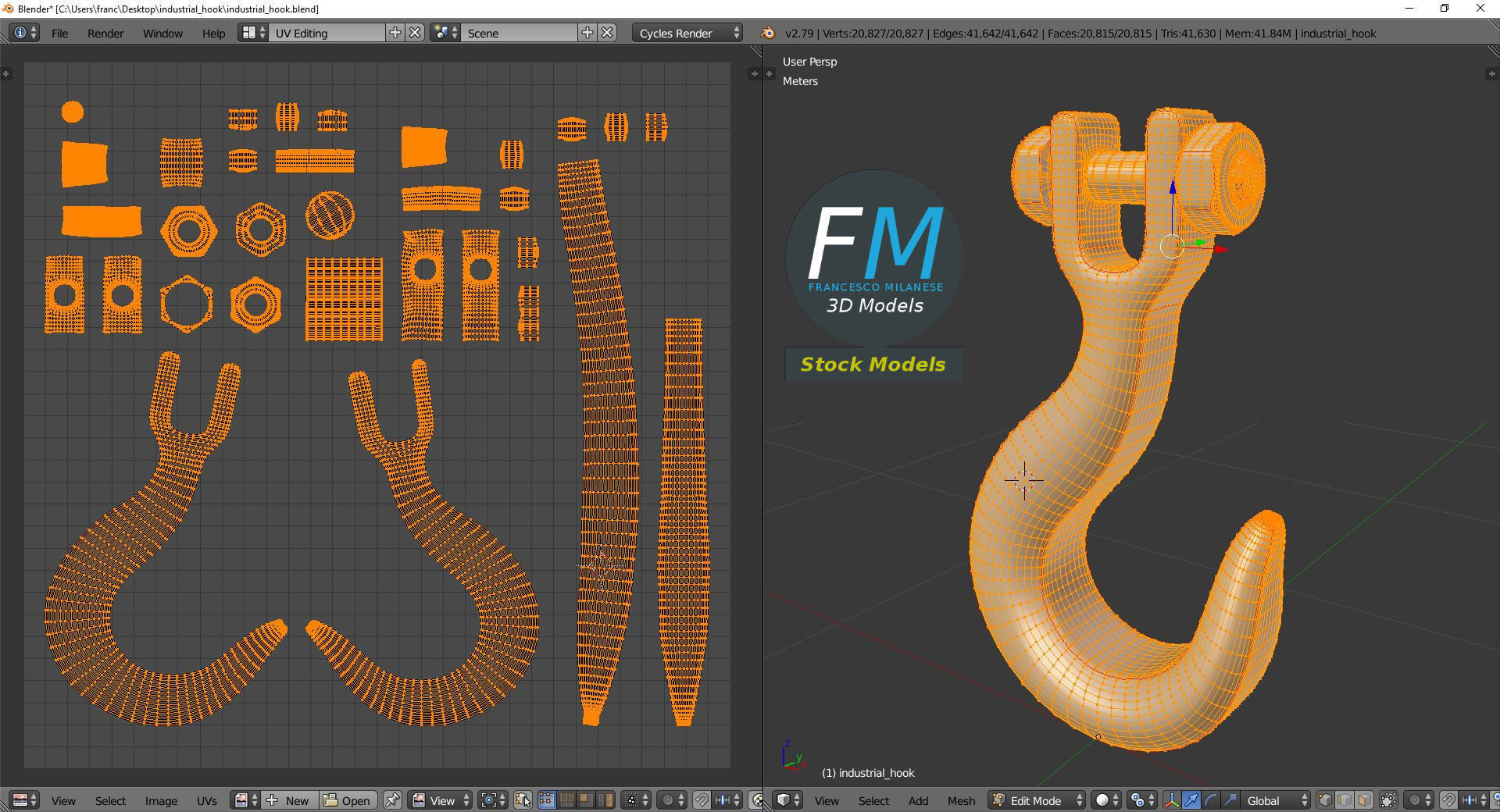Industrial hook 3D model_10