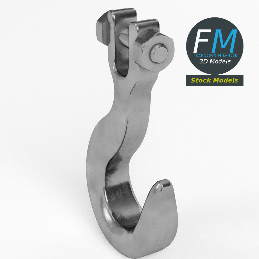 Industrial hook 3D model_2