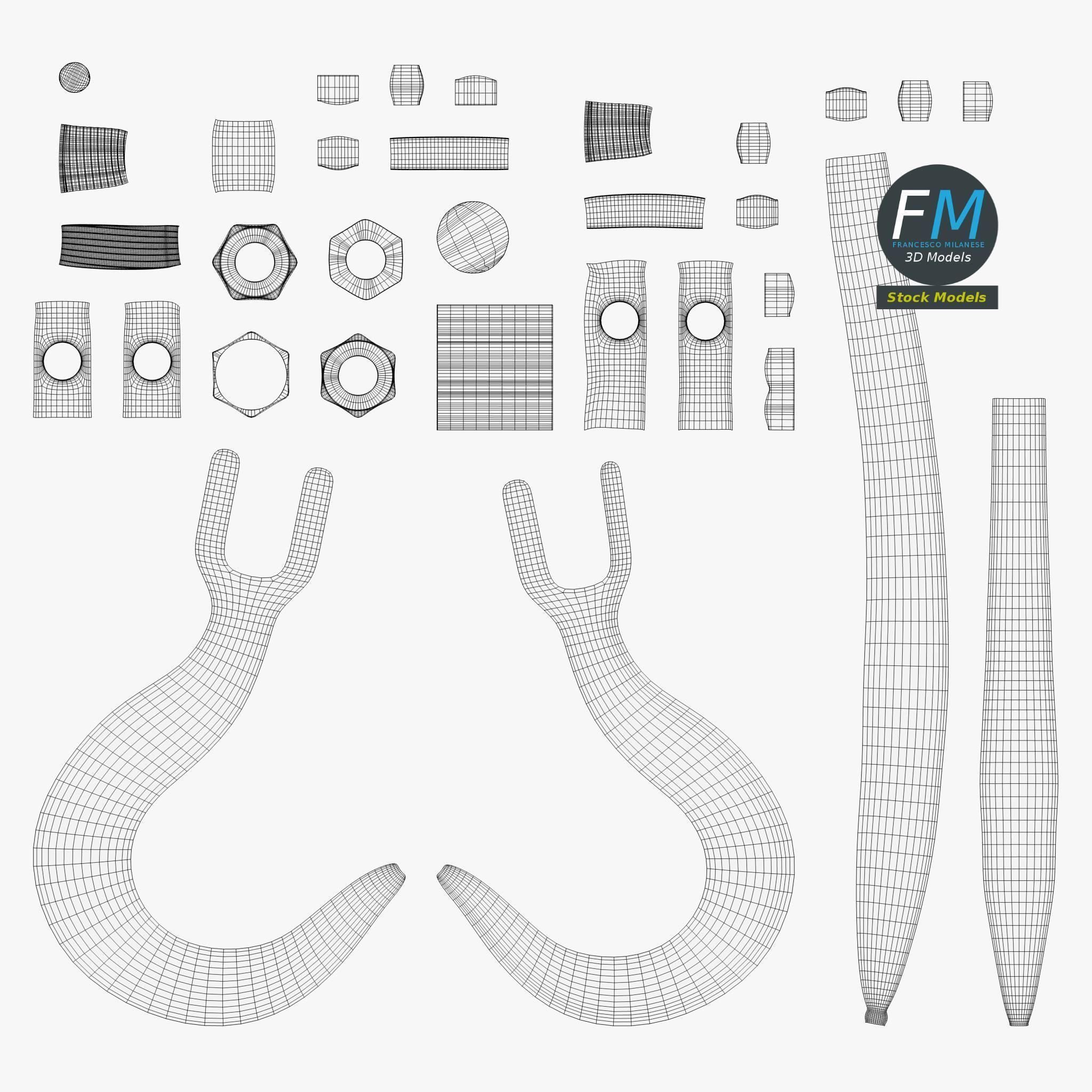 Industrial hook 3D model_11