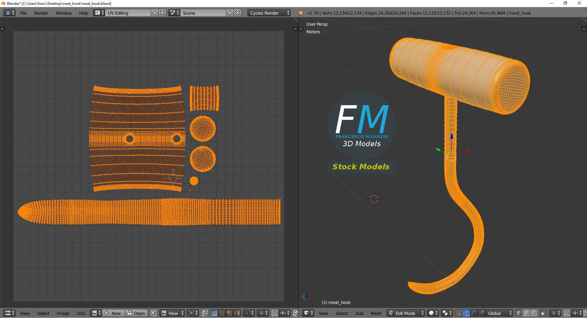 Meat hook 3D model_10