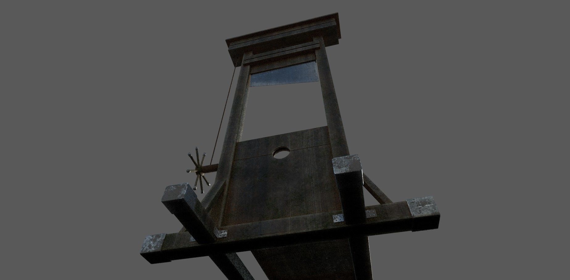 Guillotine 3D model Low-poly 3D model_2