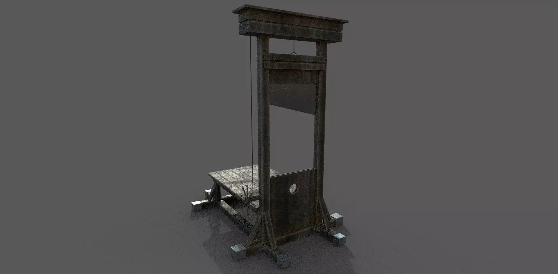 Guillotine 3D model Low-poly 3D model_0