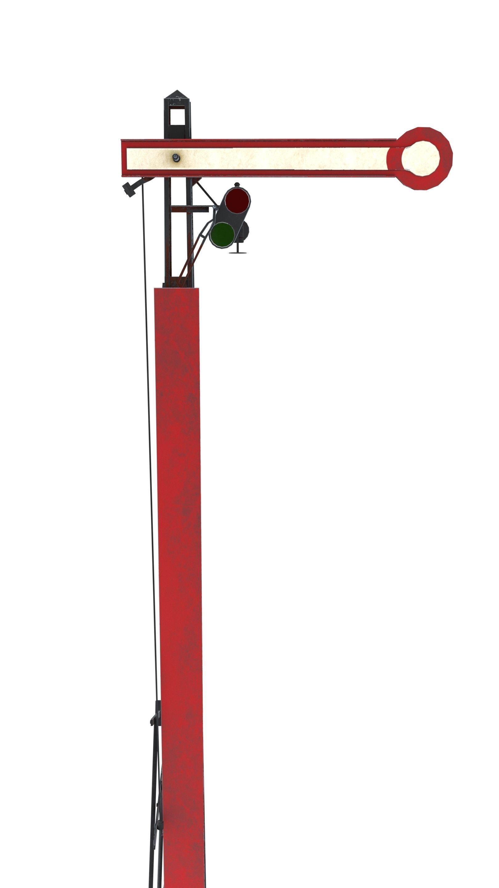 Railway Semaphore 2 Low-poly 3D model_7