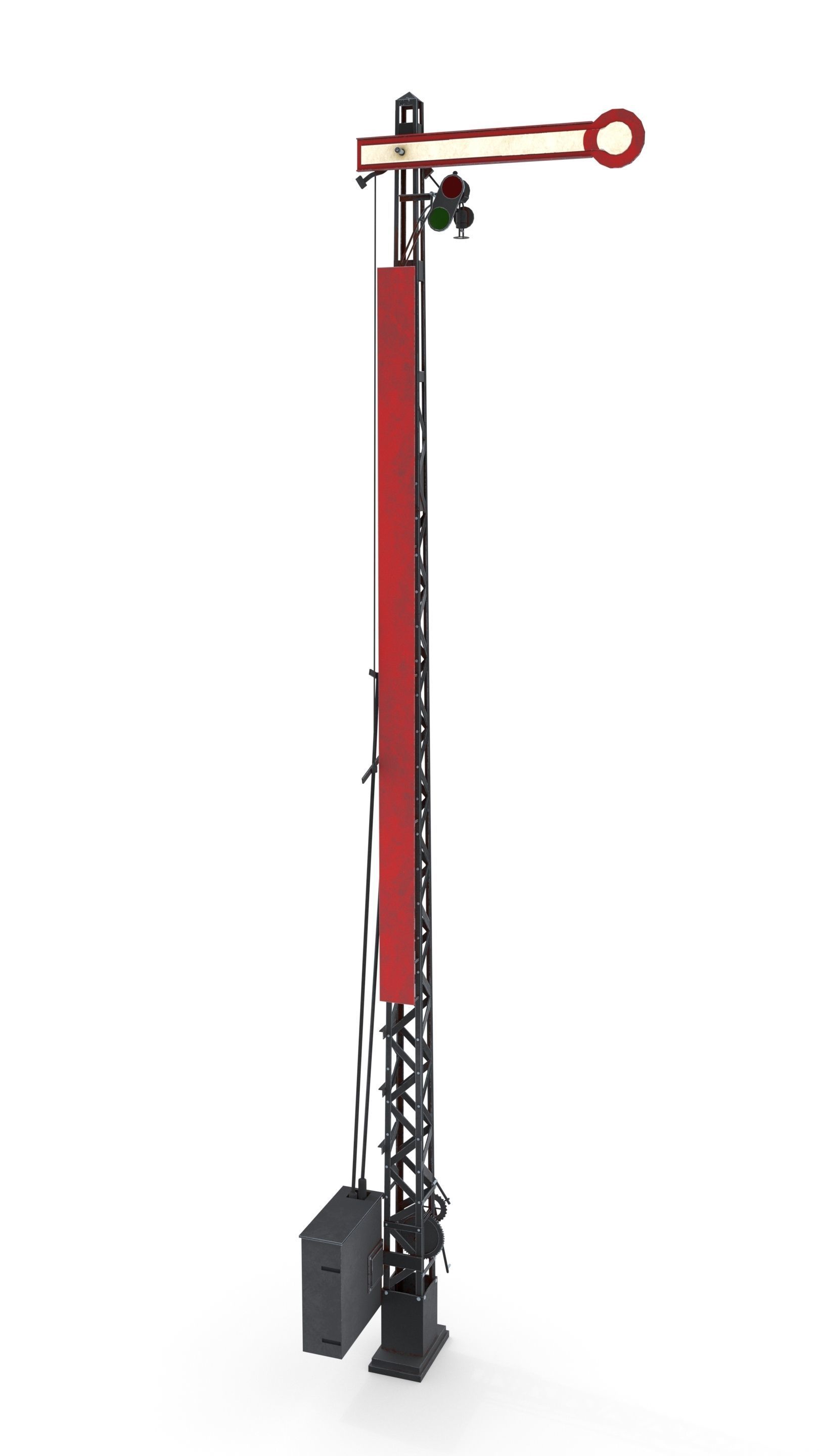 Railway Semaphore 2 Low-poly 3D model_1
