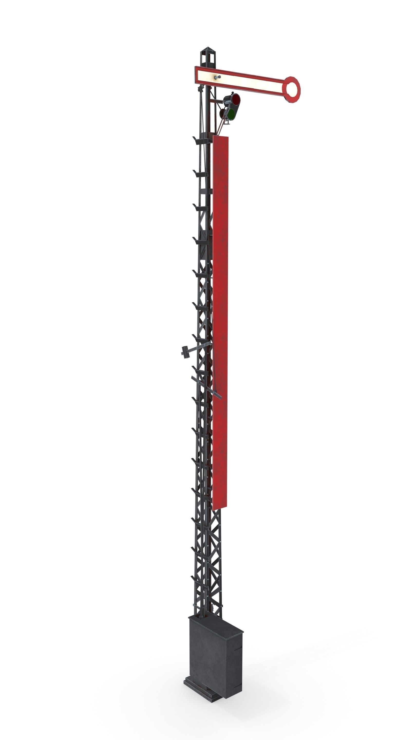Railway Semaphore 2 Low-poly 3D model_5