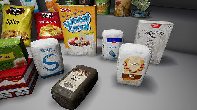 UE4 - Supermarket Product - Food and Drinks Low-poly 3D model 5