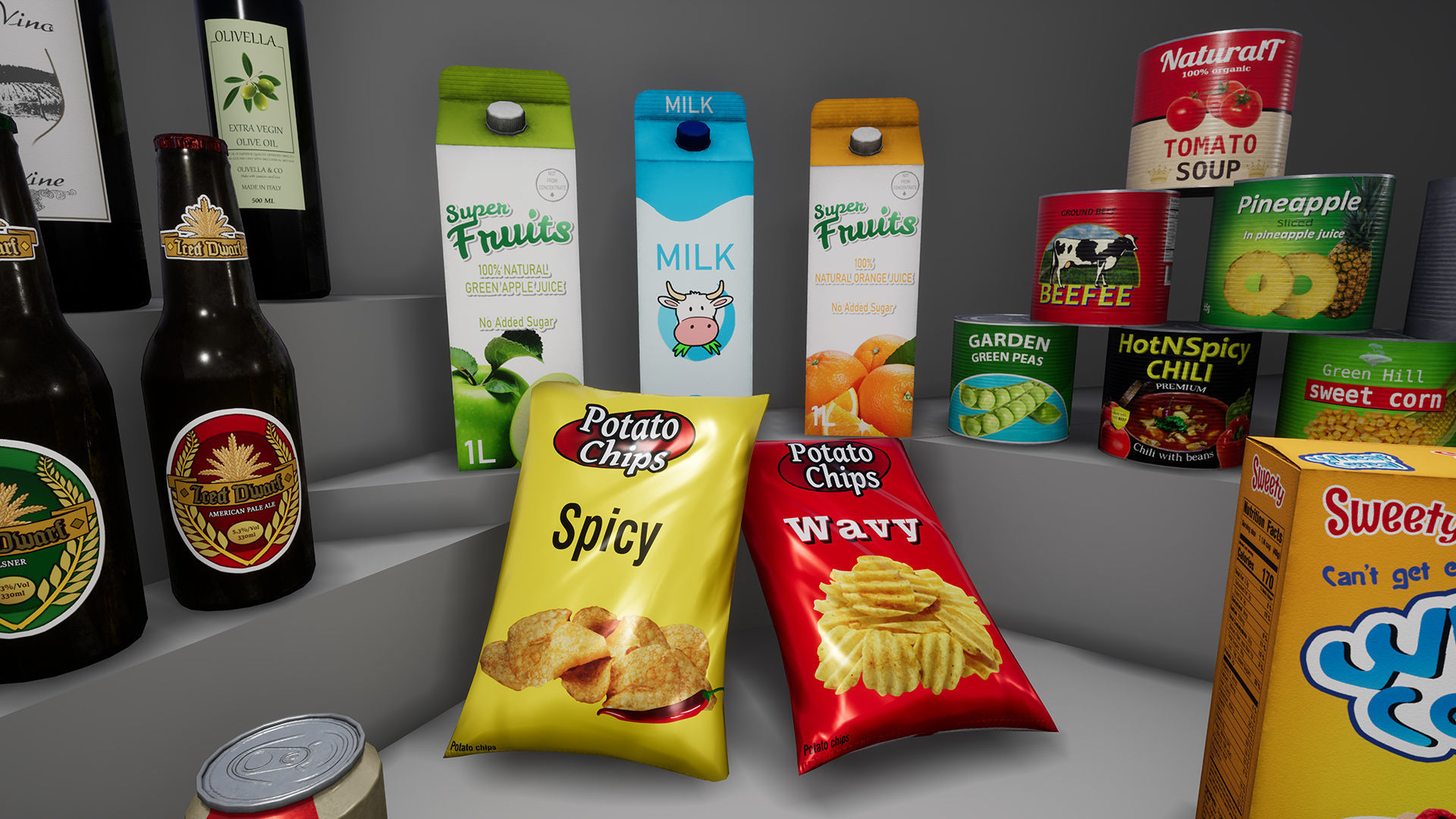 UE4 - Supermarket Product - Food and Drinks Low-poly 3D model_9