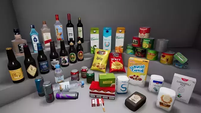 UE4 - Supermarket Product - Food and Drinks
