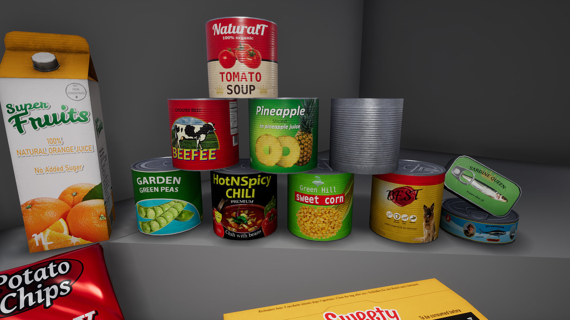UE4 - Supermarket Product - Food and Drinks Low-poly 3D model_11