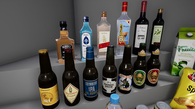 UE4 - Supermarket Product - Food and Drinks Low-poly 3D model 6