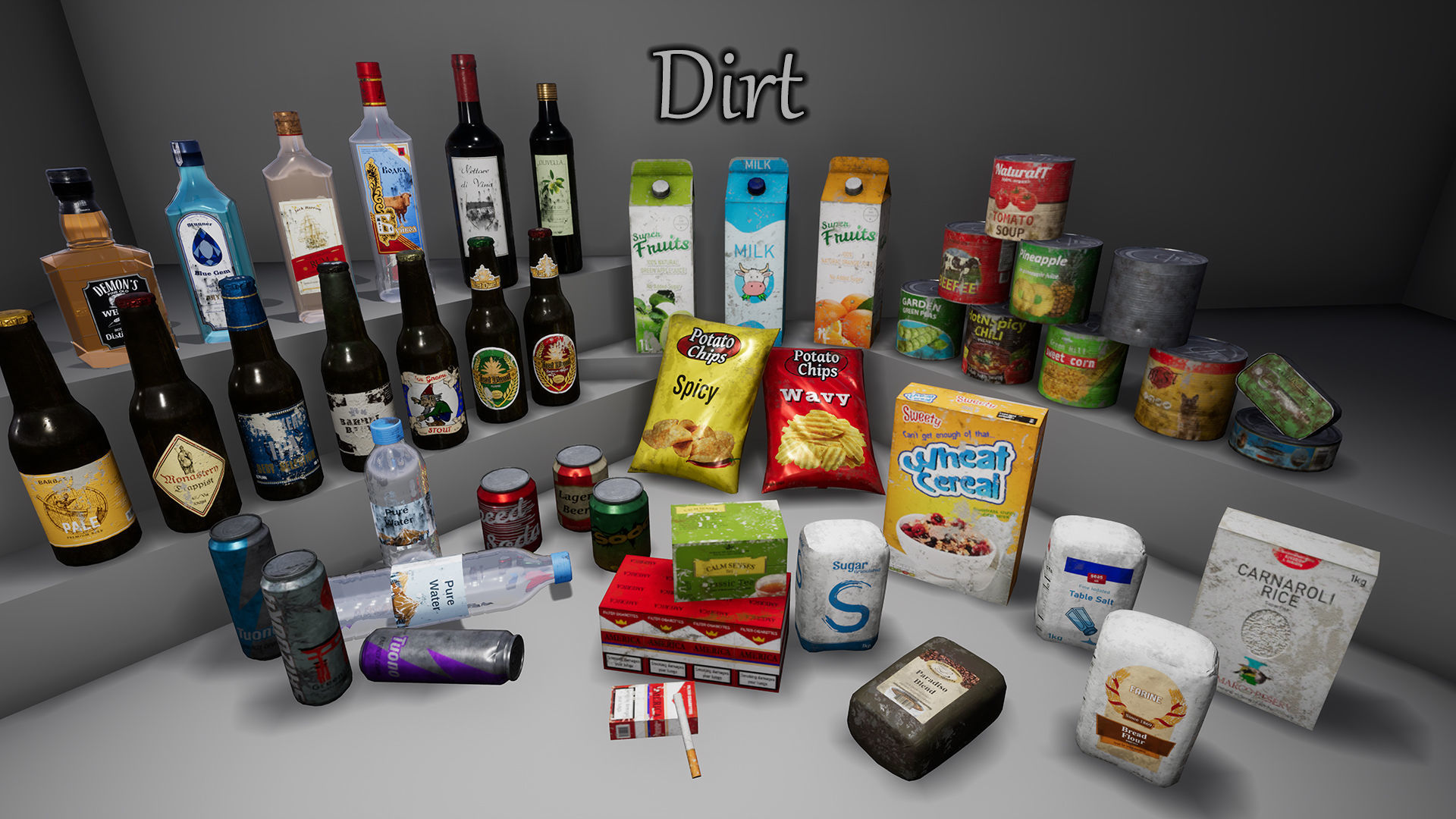 UE4 - Supermarket Product - Food and Drinks Low-poly 3D model_2