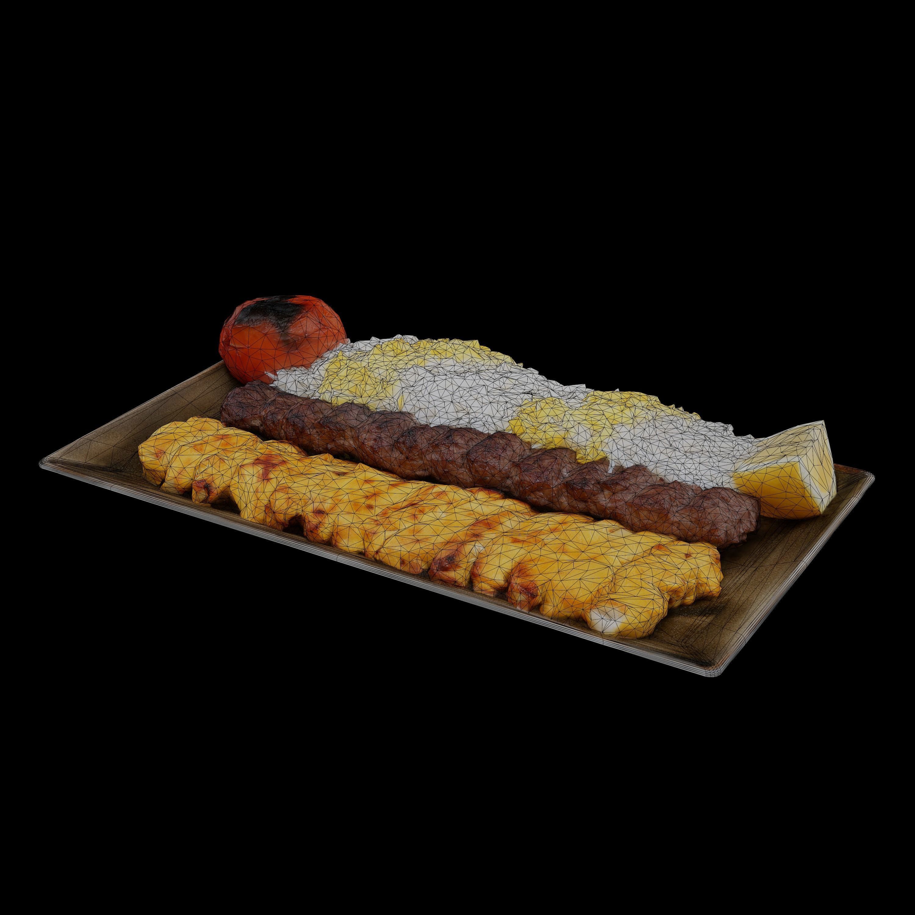 Kabab Barg Recipe Low-poly 3D model_6