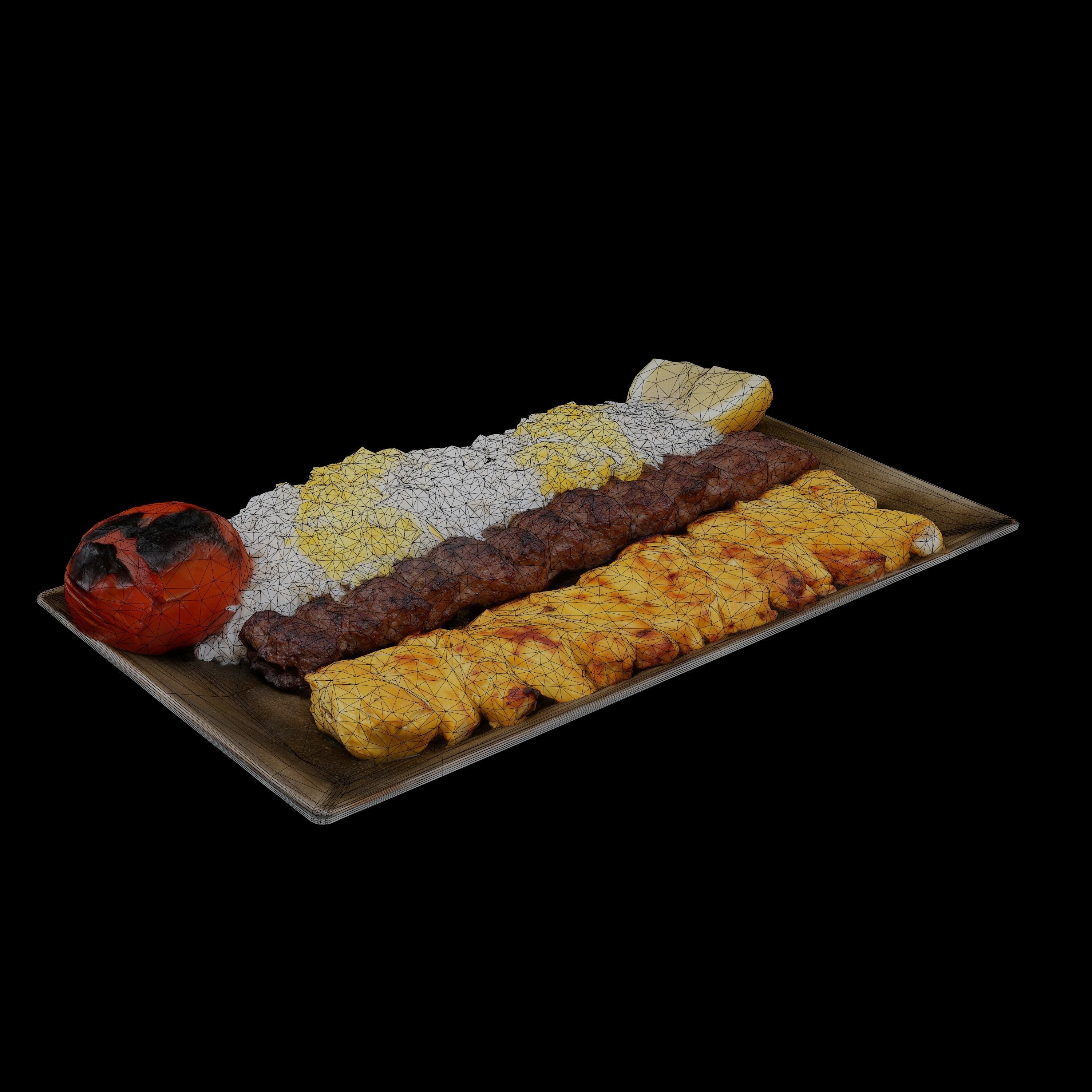 Kabab Barg Recipe Low-poly 3D model_8