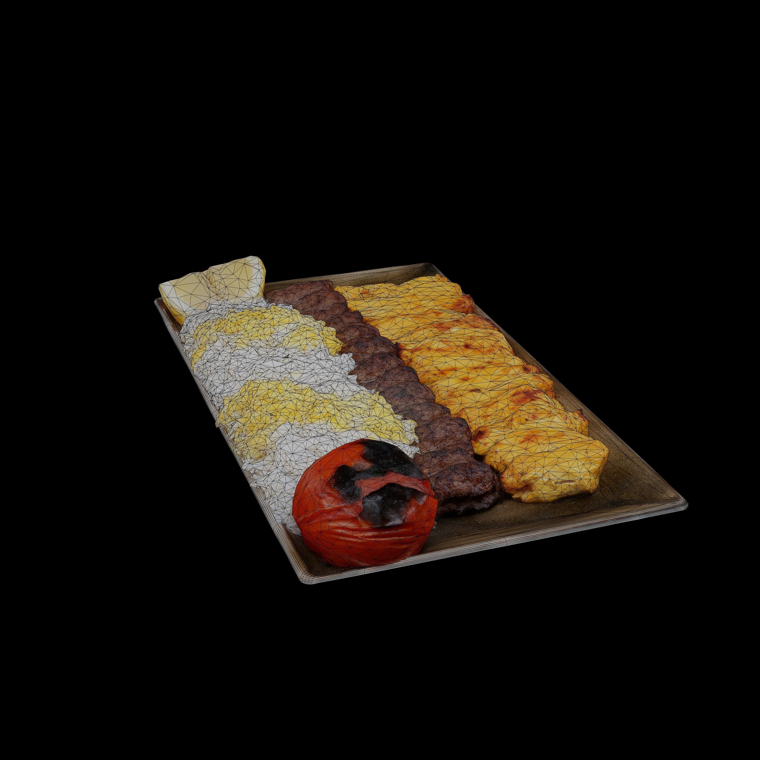 Kabab Barg Recipe Low-poly 3D model_9