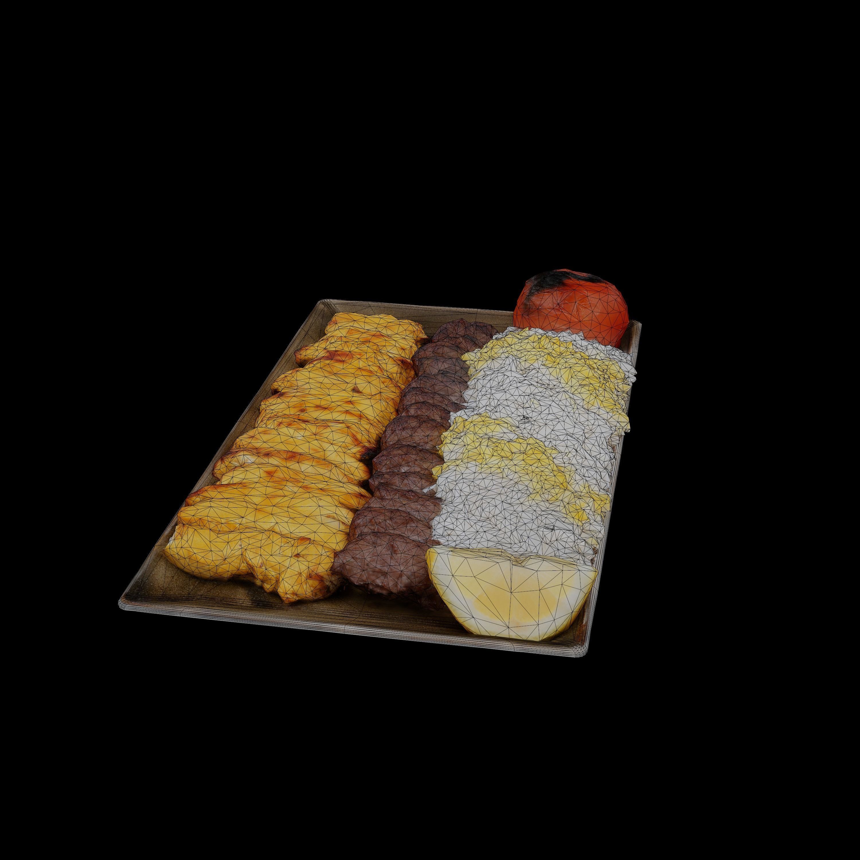 Kabab Barg Recipe Low-poly 3D model_4