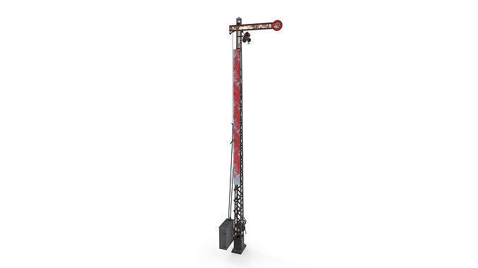 Railway Semaphore 2 Weathered Low-poly 3D model