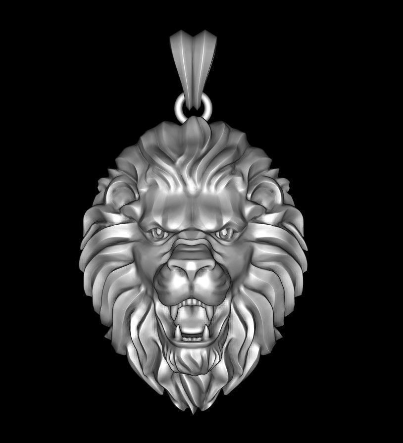 Lion pendant 3D print model_1
