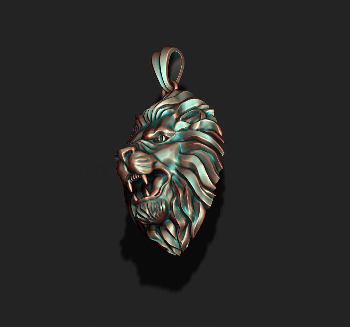 Lion pendant 3D print model_2