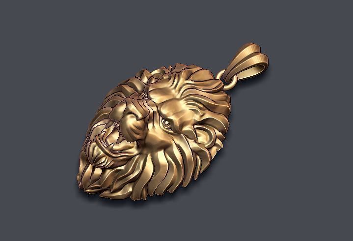 Lion pendant 3D print model_6
