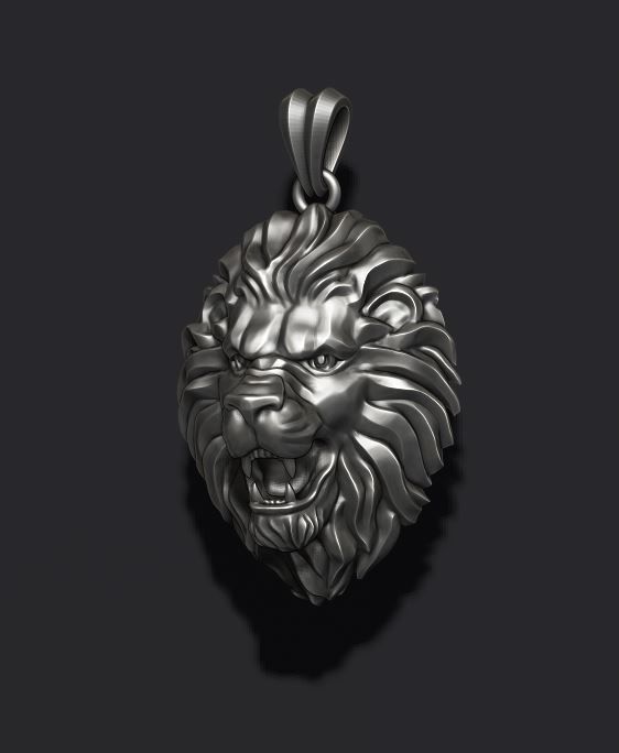 Lion pendant 3D print model_5