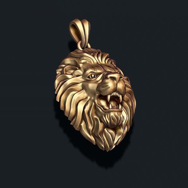 Lion pendant 3D print model_4