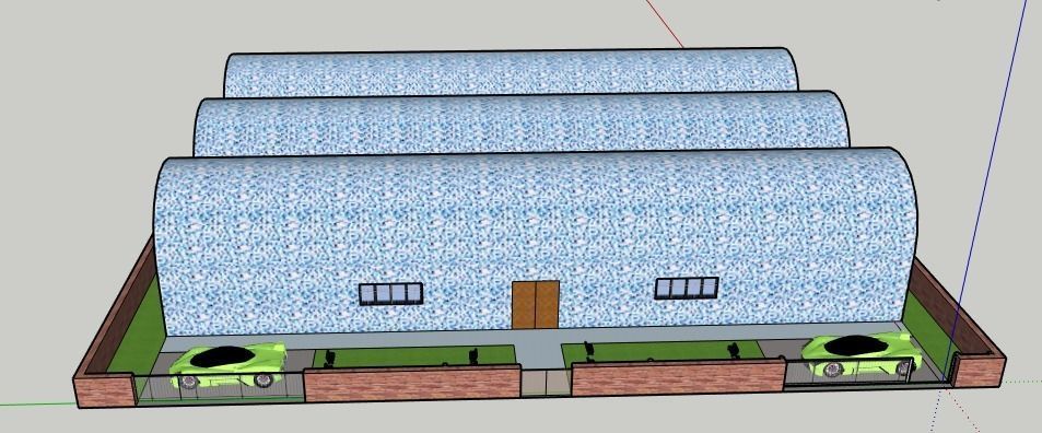Tunnel 3 building with roof 3D model_7
