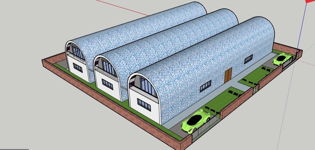 Tunnel 3 building with roof 3D model_6