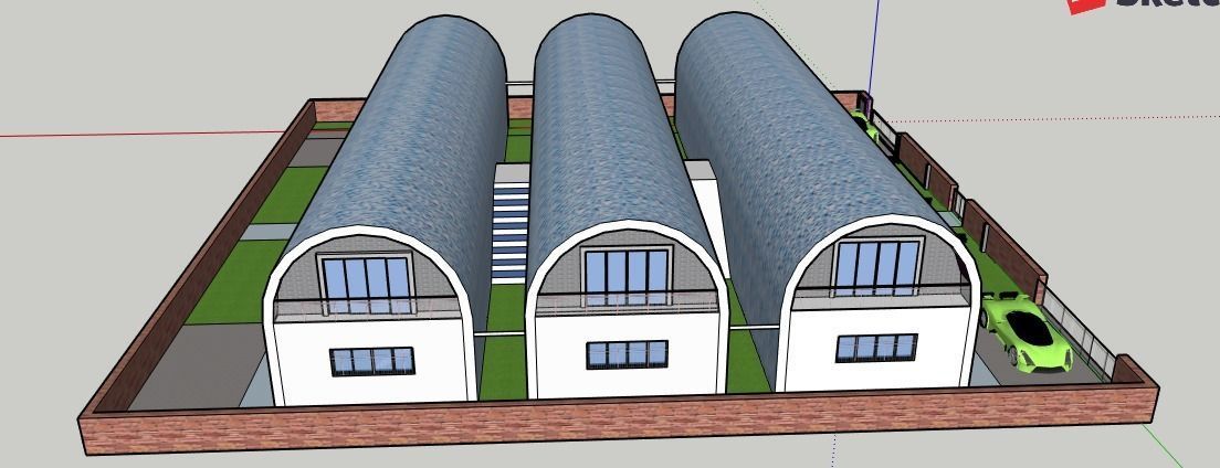 Tunnel 3 building with roof 3D model_5