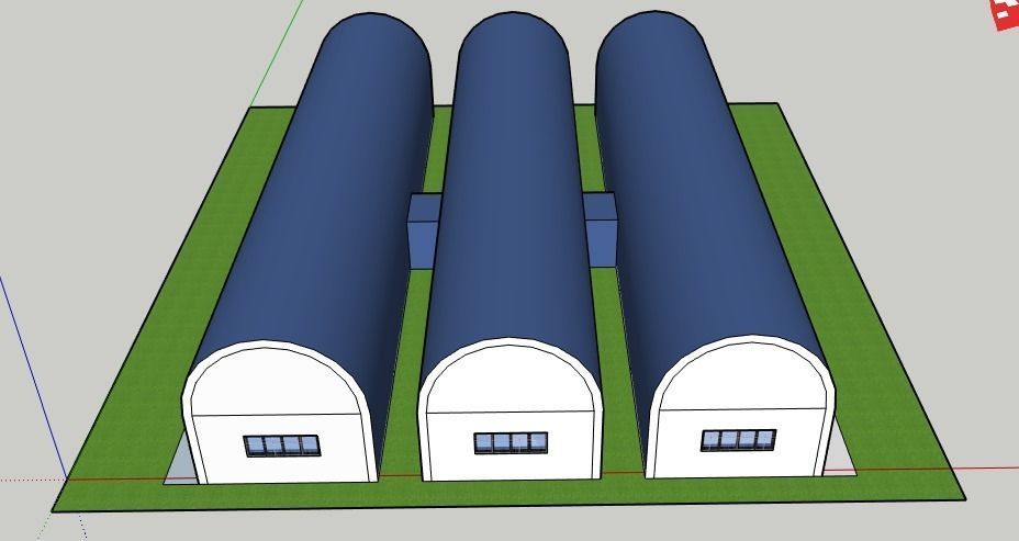 Tunnel 3 building with roof 3D model_2