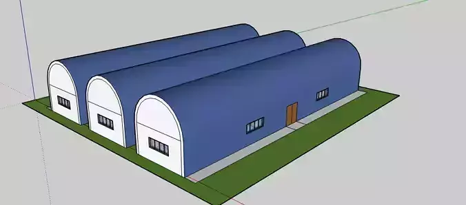 Tunnel 3 building with roof 3D model