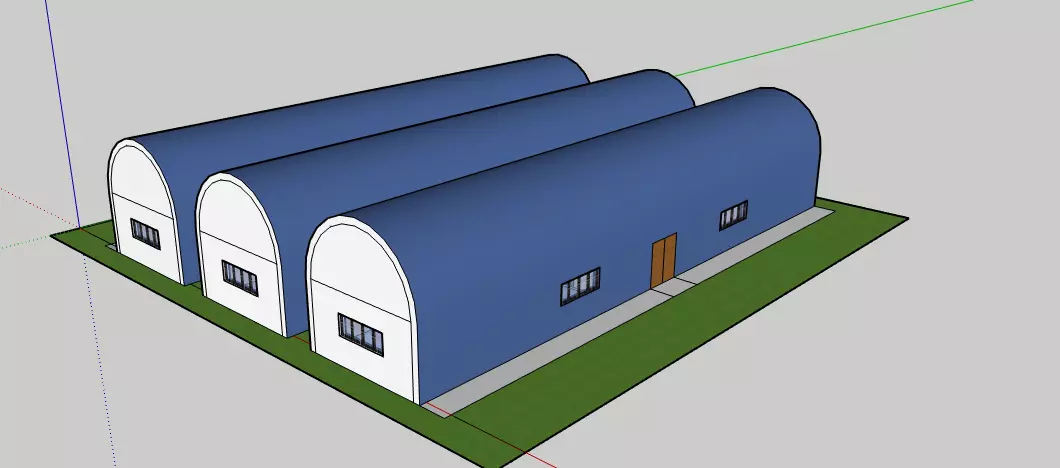 Tunnel 3 building with roof 3D model_0