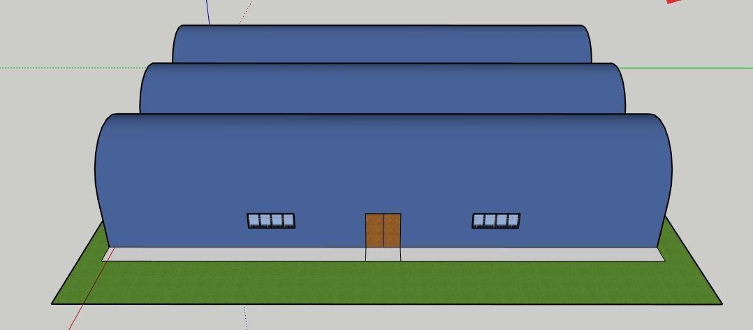 Tunnel 3 building with roof 3D model_3