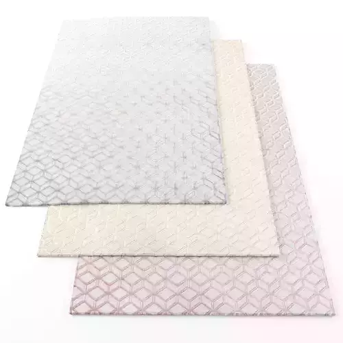 Rugs-810 three rugs with geometric patterns