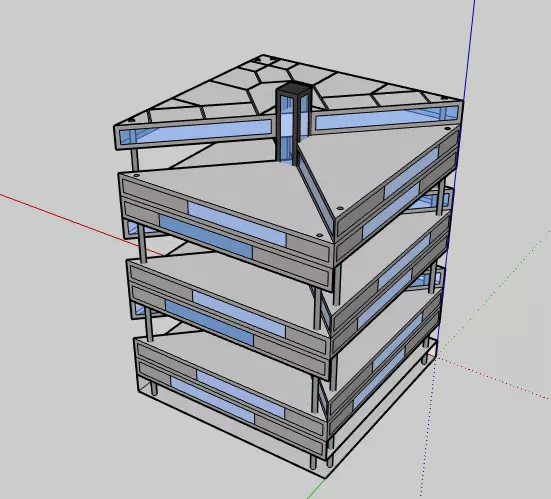 Triangle Tower 3D model_0