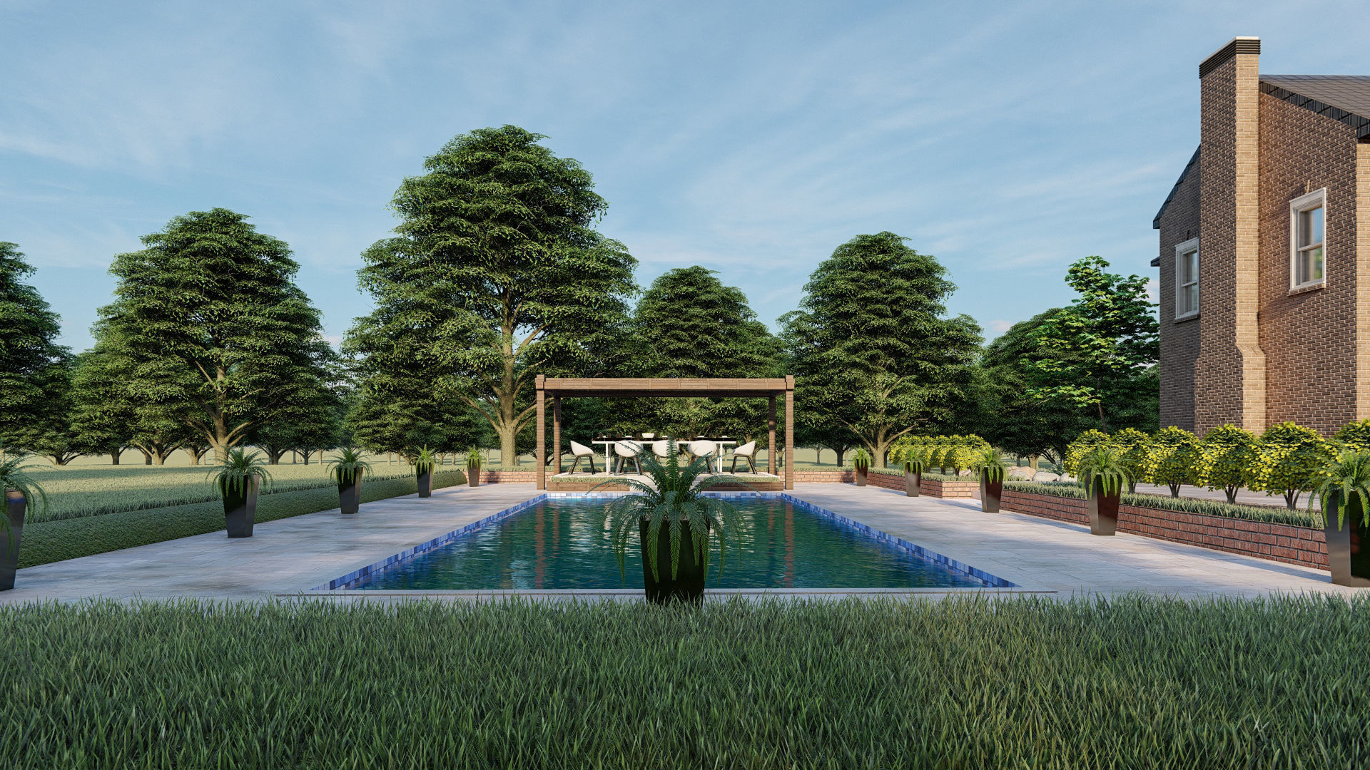 3d model residence landscape and design sketchup with lumion  3D model_5