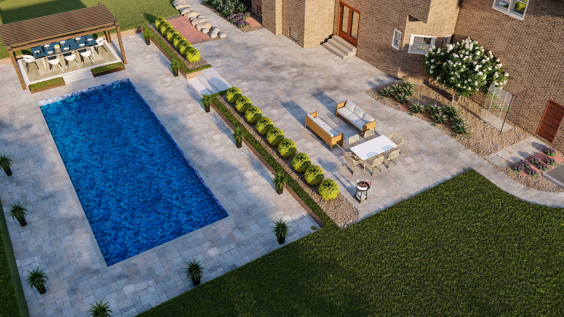 3d model residence landscape and design sketchup with lumion  3D model_1